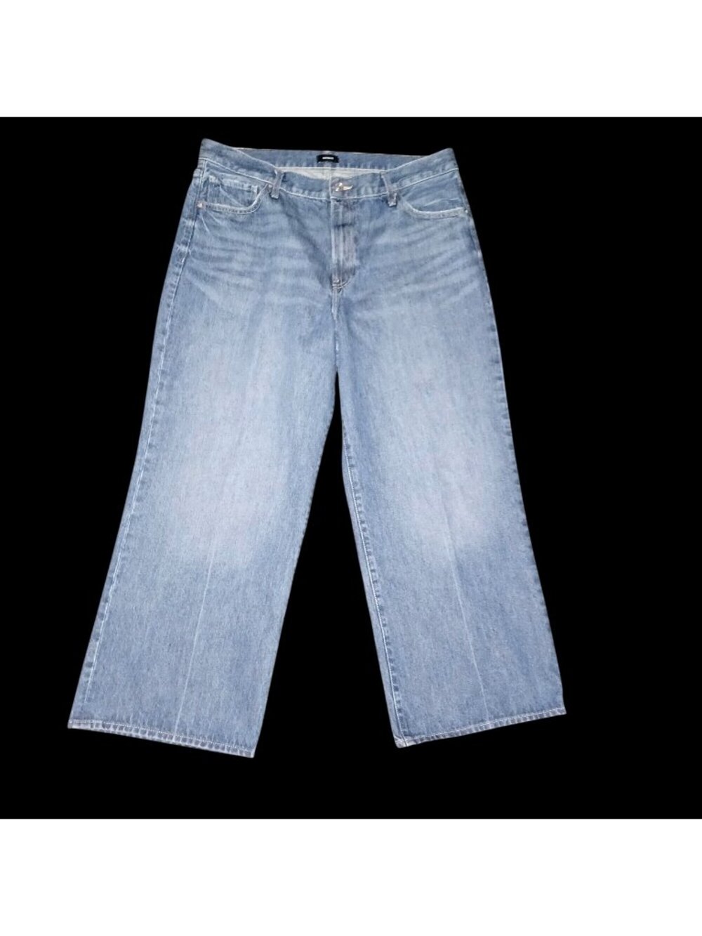 Express Denim Jeans Wide Flared Leg High Rise Crop Ankle Casual Women Size 16 S